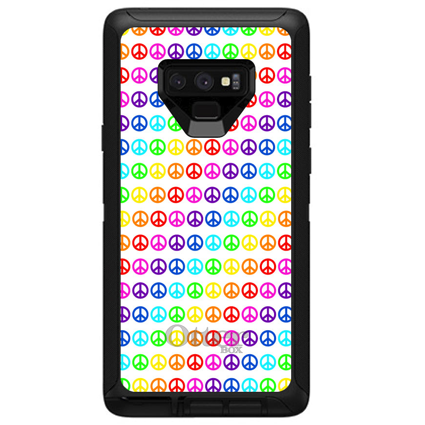White Rainbow Peace Signs OtterBox Defender Case for iPhone & Galaxy, view 16