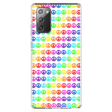 DistinctInk® Clear Shockproof Hybrid Case for Apple iPhone / Samsung Galaxy / Google Pixel - White Rainbow Peace Signs