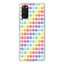 DistinctInk® Clear Shockproof Hybrid Case for Apple iPhone / Samsung Galaxy / Google Pixel - White Rainbow Peace Signs