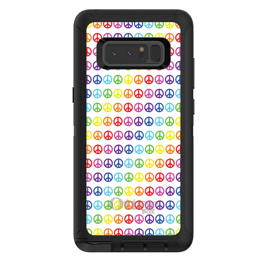 White Rainbow Peace Signs OtterBox Defender Case for iPhone & Galaxy, view 17