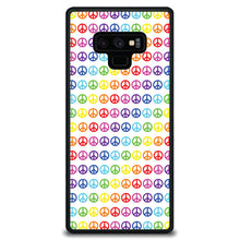 DistinctInk® Hard Plastic Snap-On Case for Apple iPhone or Samsung Galaxy - White Rainbow Peace Signs