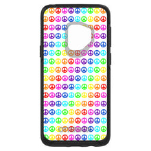 DistinctInk™ OtterBox Symmetry Series Case for Apple iPhone / Samsung Galaxy / Google Pixel - White Rainbow Peace Signs