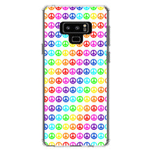 DistinctInk® Clear Shockproof Hybrid Case for Apple iPhone / Samsung Galaxy / Google Pixel - White Rainbow Peace Signs