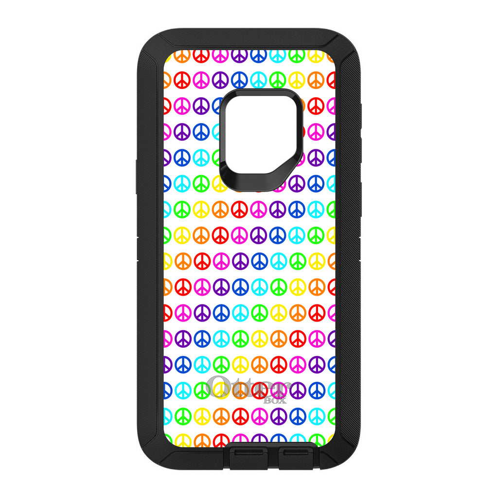 White Rainbow Peace Signs OtterBox Defender Case for iPhone & Galaxy, view 11