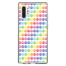 DistinctInk® Clear Shockproof Hybrid Case for Apple iPhone / Samsung Galaxy / Google Pixel - White Rainbow Peace Signs