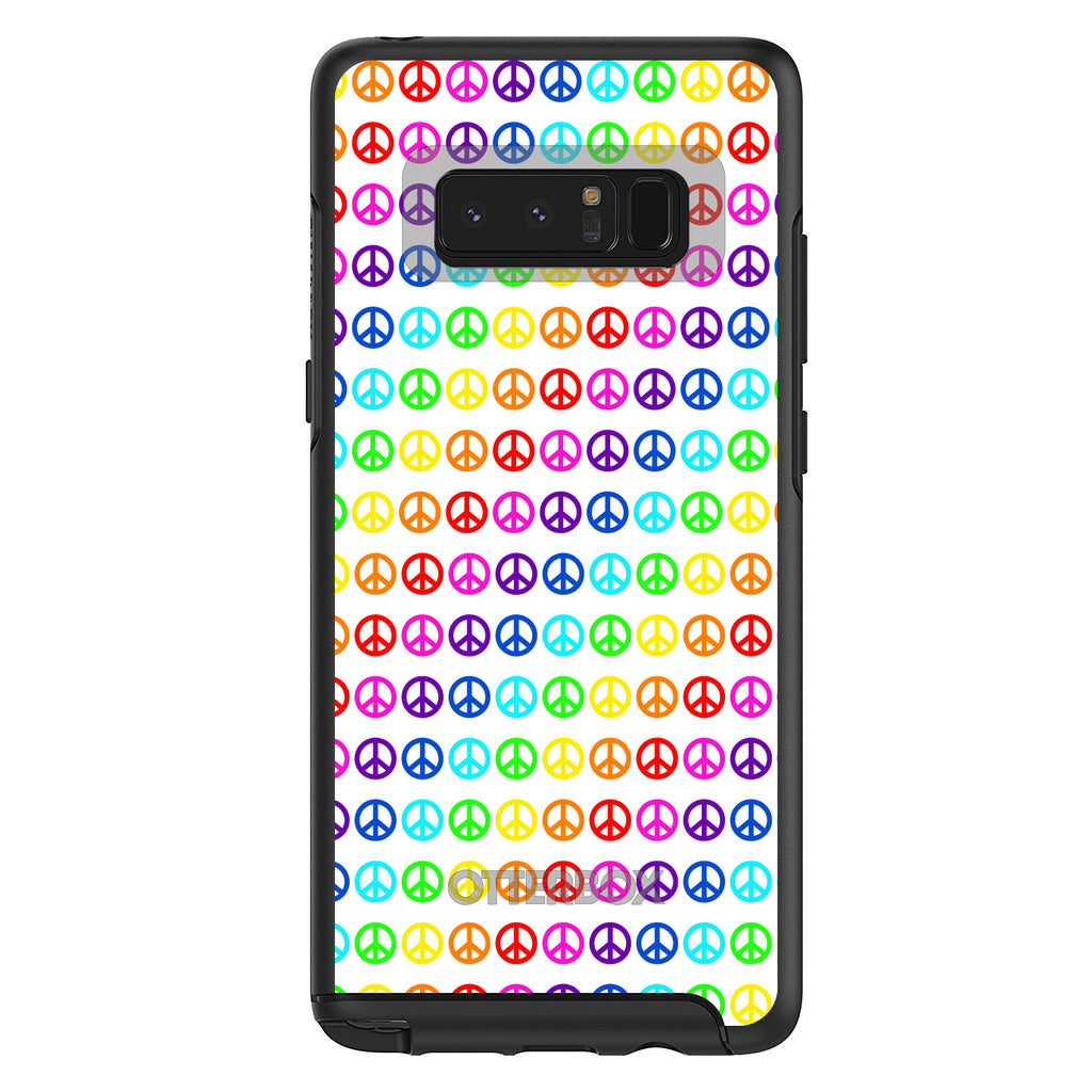 White Rainbow Peace Signs OtterBox Symmetry Case for iPhone & Galaxy, view 14