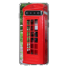 DistinctInk® Clear Shockproof Hybrid Case for Apple iPhone / Samsung Galaxy / Google Pixel - Red London Phone Booth