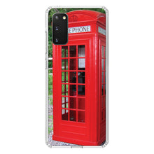 DistinctInk® Clear Shockproof Hybrid Case for Apple iPhone / Samsung Galaxy / Google Pixel - Red London Phone Booth