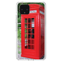 DistinctInk® Clear Shockproof Hybrid Case for Apple iPhone / Samsung Galaxy / Google Pixel - Red London Phone Booth