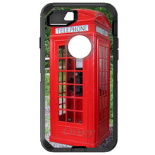 DistinctInk™ OtterBox Defender Series Case for Apple iPhone / Samsung Galaxy / Google Pixel - Red London Phone Booth