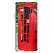 DistinctInk® Clear Shockproof Hybrid Case for Apple iPhone / Samsung Galaxy / Google Pixel - Red London Phone Booth