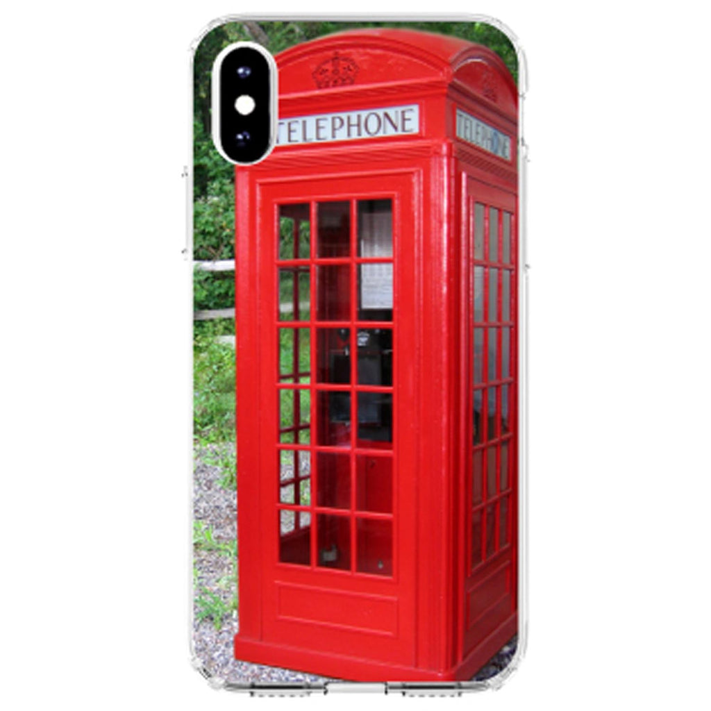 Red London Phone Booth Clear Shockproof iPhone Case, view 4