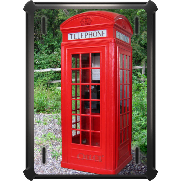 DistinctInk™ OtterBox Defender Series Case for Apple iPad / iPad Pro / iPad Air / iPad Mini - Red London Phone Booth