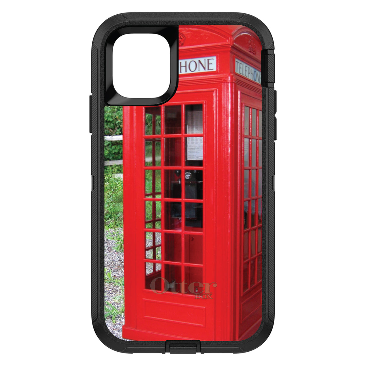 Red London Phone Booth OtterBox Defender Case for iPhone & Galaxy, view 2