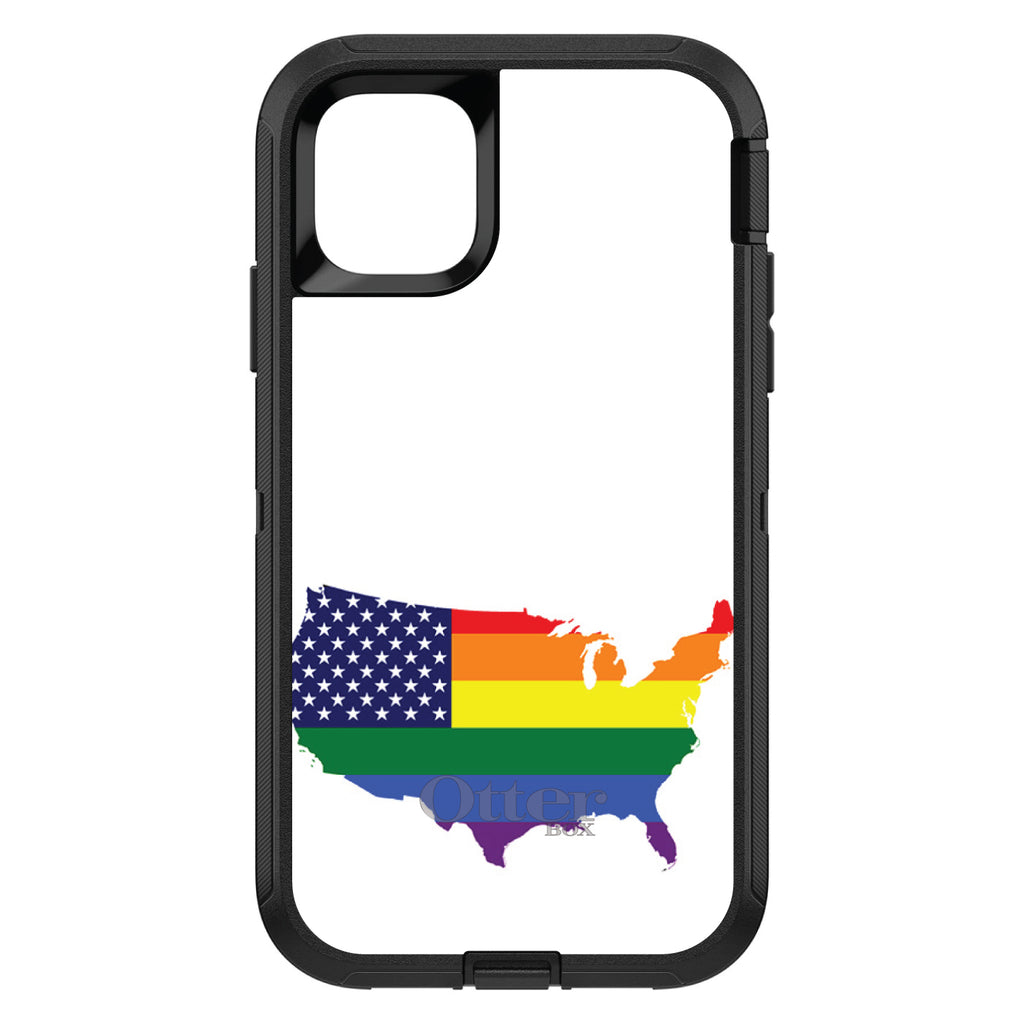 US Map Gay Pride Flag OtterBox Defender Case for iPhone & Galaxy, view 2