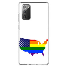 DistinctInk® Clear Shockproof Hybrid Case for Apple iPhone / Samsung Galaxy / Google Pixel - US Map Gay Pride Flag