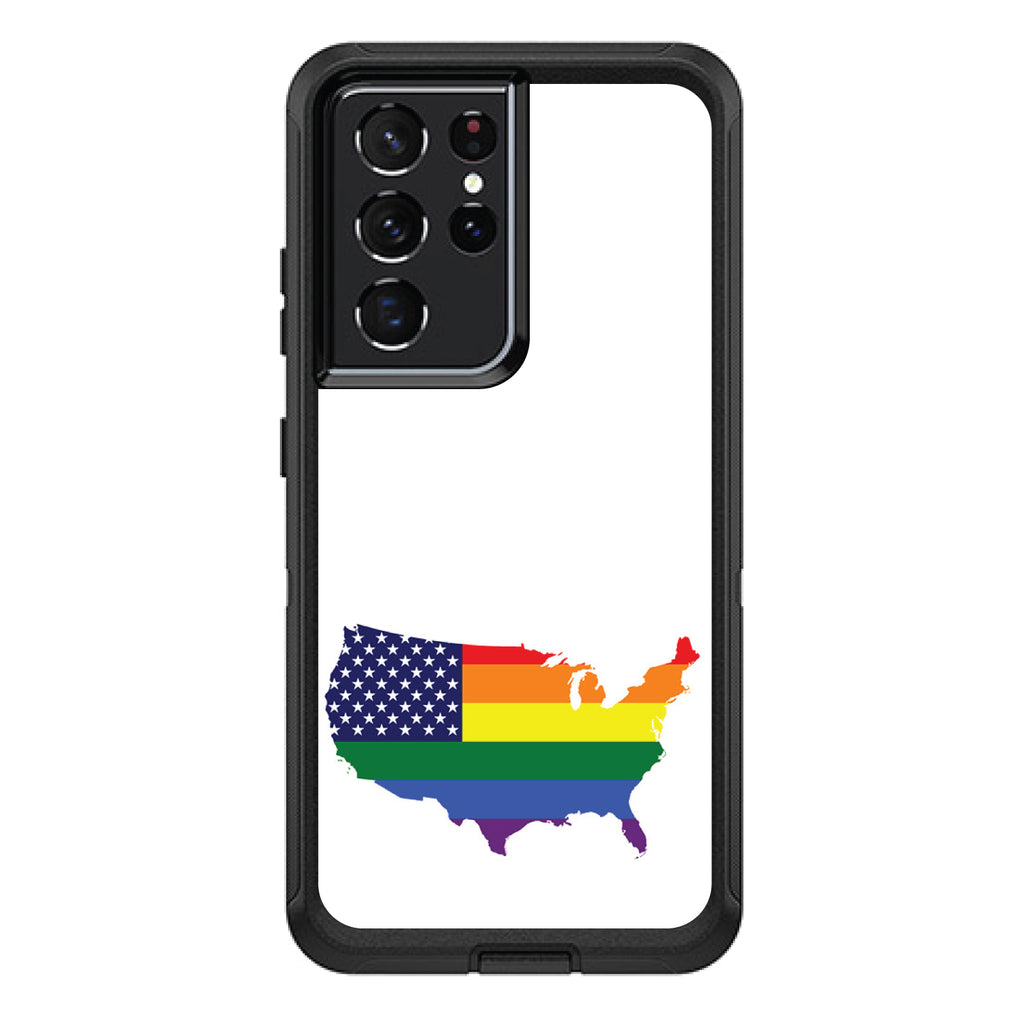 US Map Gay Pride Flag OtterBox Defender Case for iPhone & Galaxy, view 7