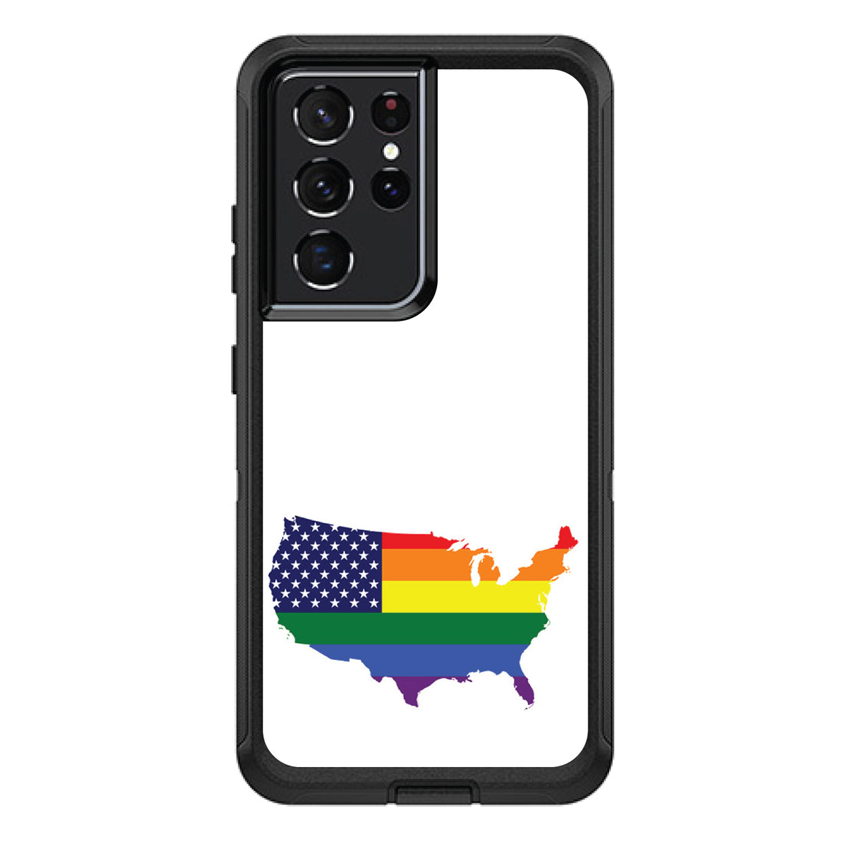 US Map Gay Pride Flag OtterBox Defender Case for iPhone & Galaxy, view 7