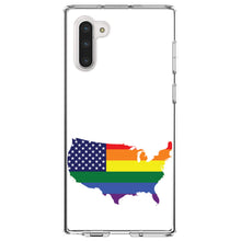 DistinctInk® Clear Shockproof Hybrid Case for Apple iPhone / Samsung Galaxy / Google Pixel - US Map Gay Pride Flag