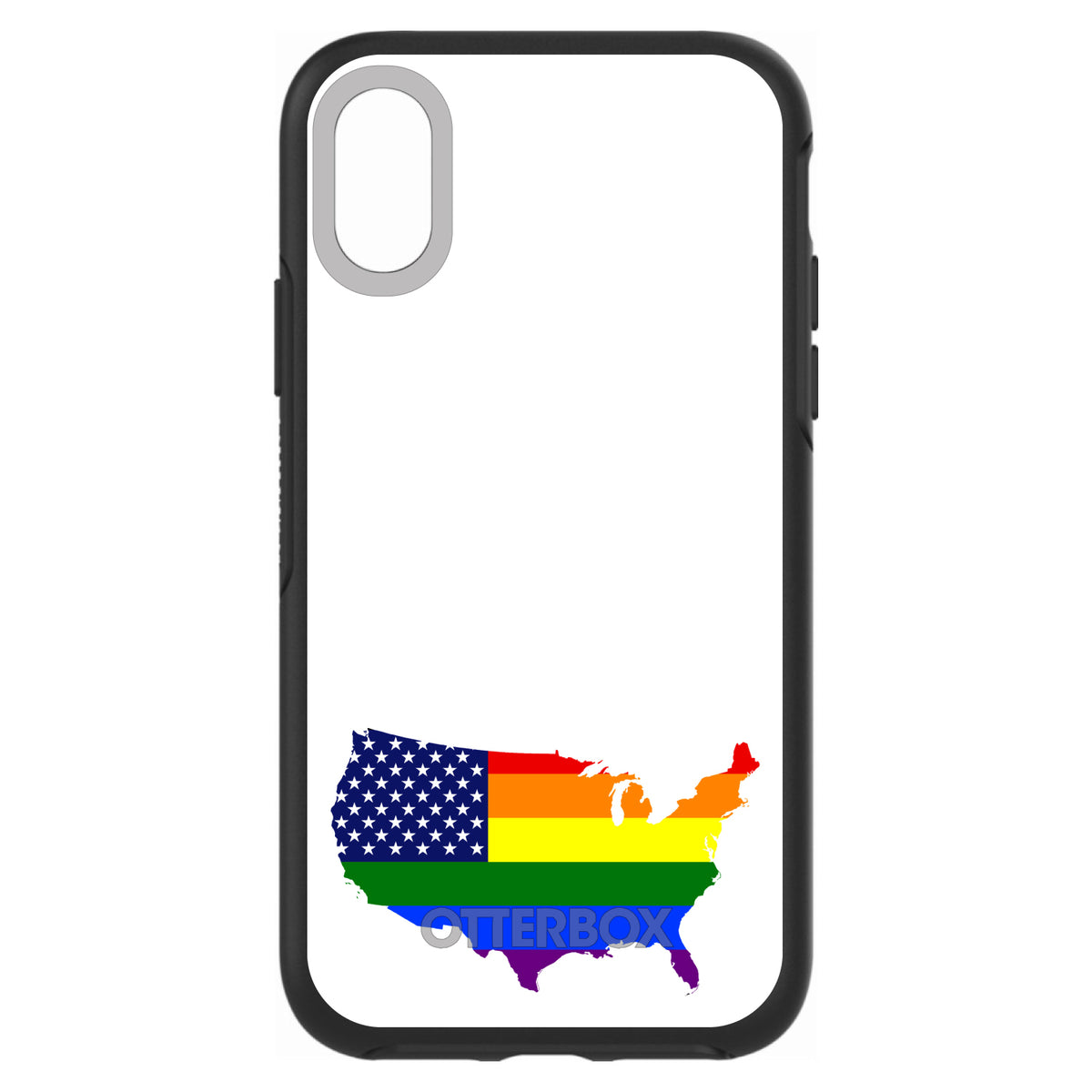 US Map Gay Pride Flag OtterBox Symmetry Case for iPhone & Galaxy, view 4