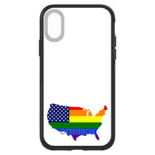 DistinctInk™ OtterBox Symmetry Series Case for Apple iPhone / Samsung Galaxy / Google Pixel - US Map Gay Pride Flag