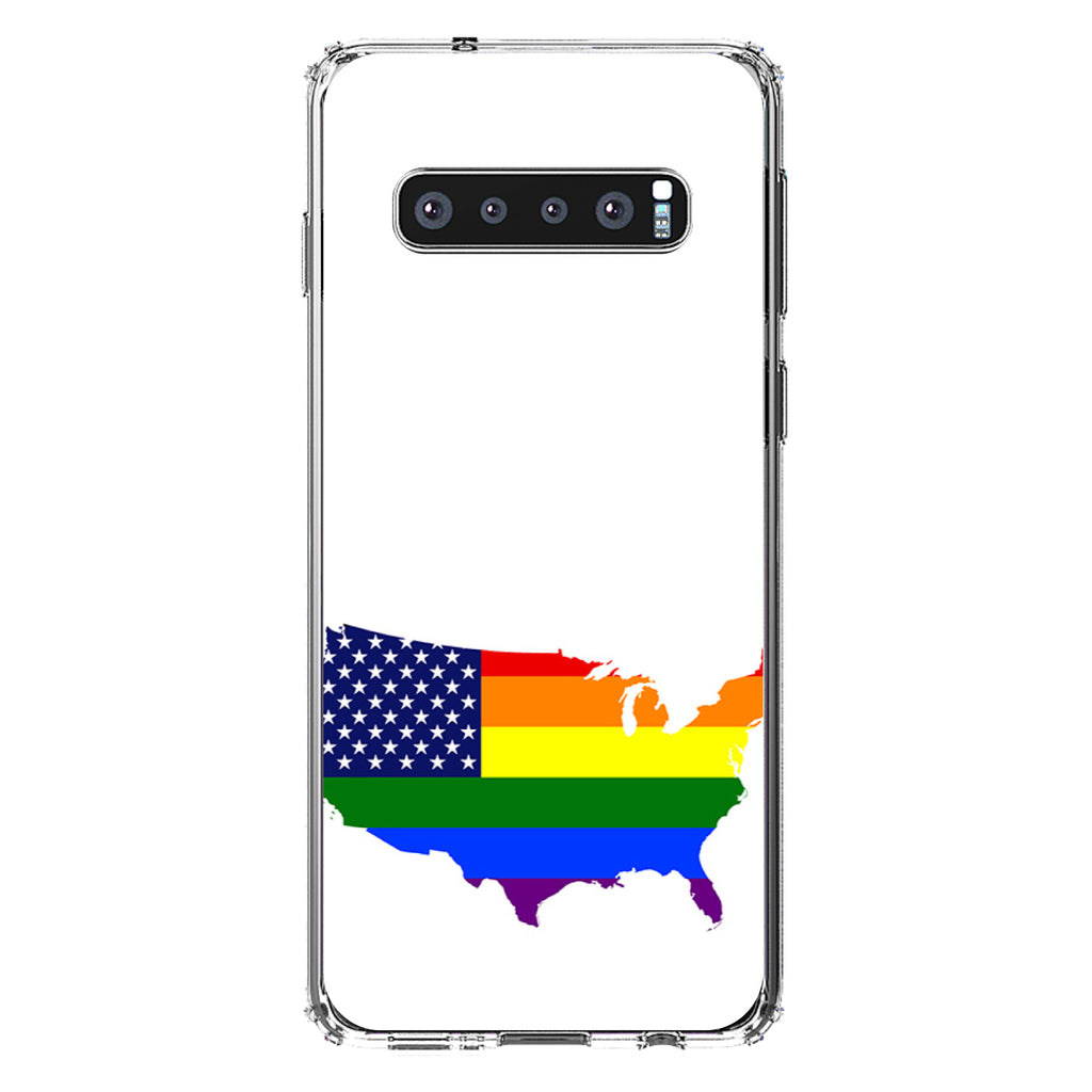 US Map Gay Pride Flag Clear Shockproof iPhone Case, view 16