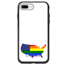 DistinctInk™ OtterBox Symmetry Series Case for Apple iPhone / Samsung Galaxy / Google Pixel - US Map Gay Pride Flag