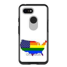 DistinctInk™ OtterBox Symmetry Series Case for Apple iPhone / Samsung Galaxy / Google Pixel - US Map Gay Pride Flag