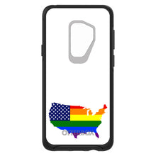 DistinctInk™ OtterBox Symmetry Series Case for Apple iPhone / Samsung Galaxy / Google Pixel - US Map Gay Pride Flag