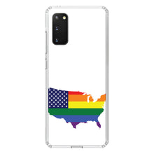 DistinctInk® Clear Shockproof Hybrid Case for Apple iPhone / Samsung Galaxy / Google Pixel - US Map Gay Pride Flag