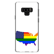 DistinctInk® Clear Shockproof Hybrid Case for Apple iPhone / Samsung Galaxy / Google Pixel - US Map Gay Pride Flag