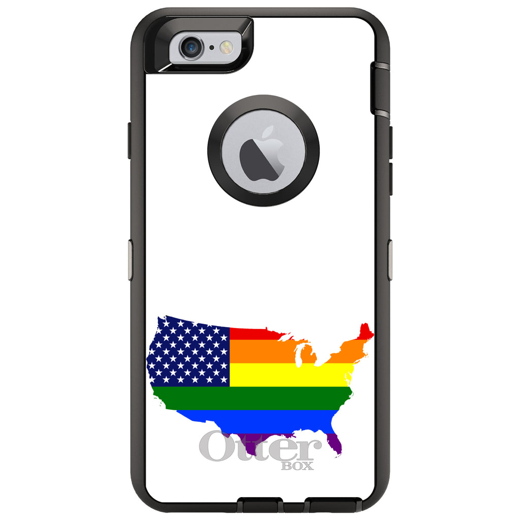 US Map Gay Pride Flag OtterBox Defender Case for iPhone & Galaxy, view 4