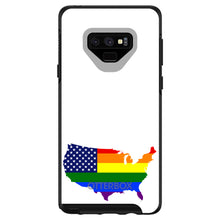 DistinctInk™ OtterBox Symmetry Series Case for Apple iPhone / Samsung Galaxy / Google Pixel - US Map Gay Pride Flag
