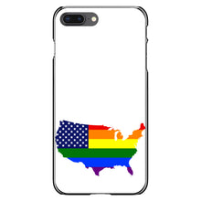 DistinctInk® Hard Plastic Snap-On Case for Apple iPhone or Samsung Galaxy - US Map Gay Pride Flag