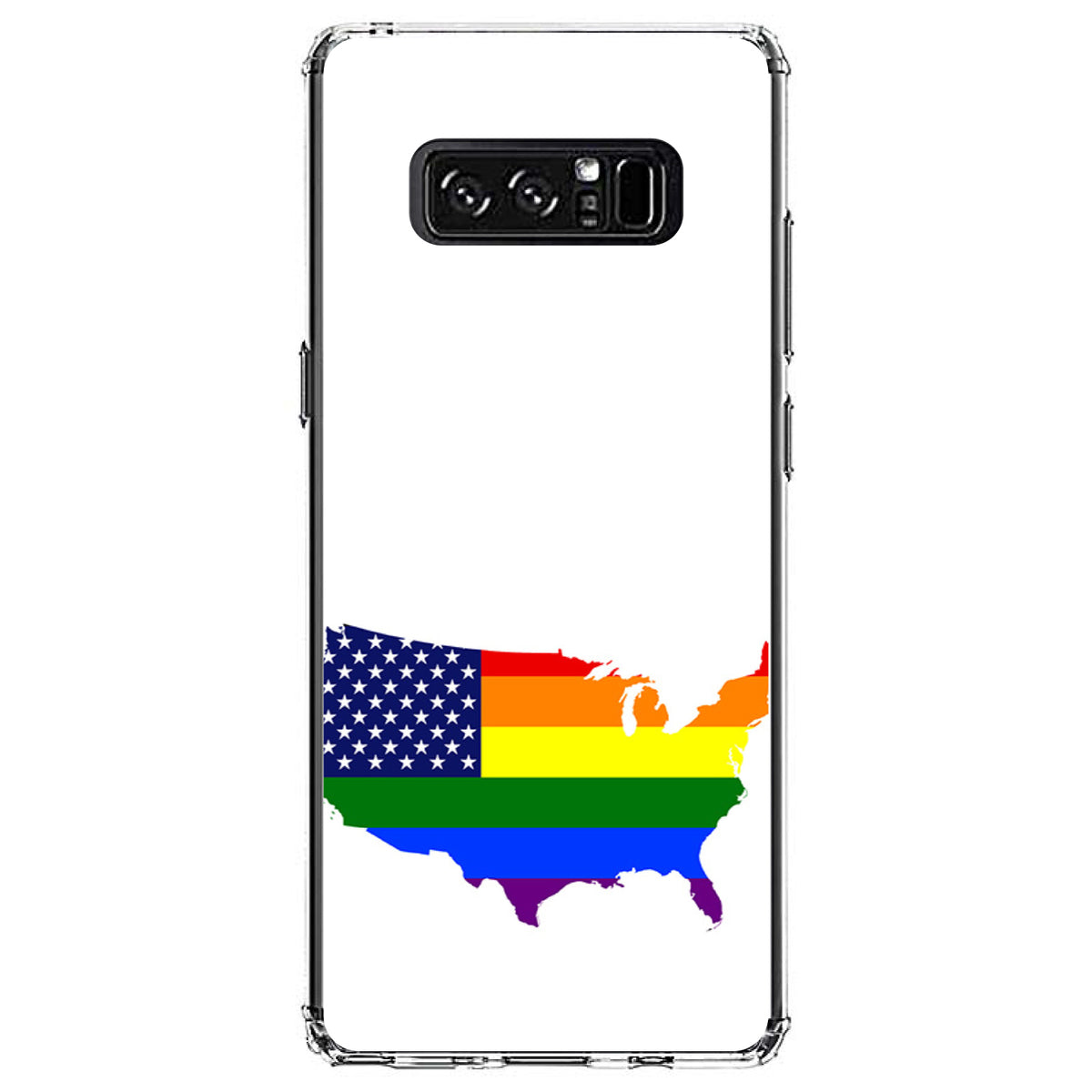 US Map Gay Pride Flag Clear Shockproof iPhone Case, view 12