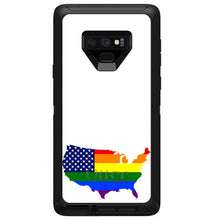 DistinctInk™ OtterBox Defender Series Case for Apple iPhone / Samsung Galaxy / Google Pixel - US Map Gay Pride Flag
