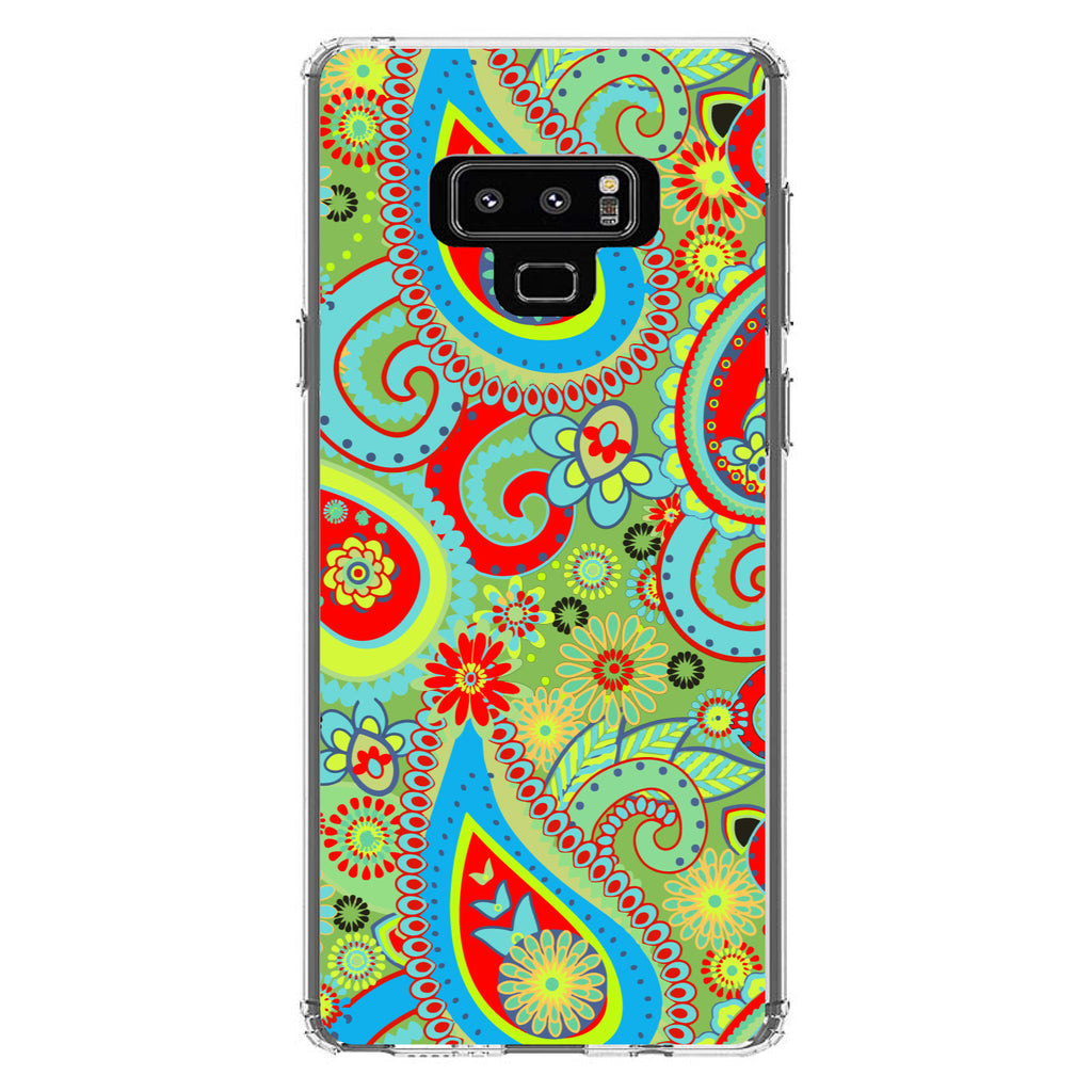 Green Red Blue Paisley Clear Shockproof iPhone Case, view 11