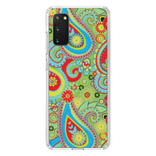 DistinctInk® Clear Shockproof Hybrid Case for Apple iPhone / Samsung Galaxy / Google Pixel - Green Red Blue Paisley