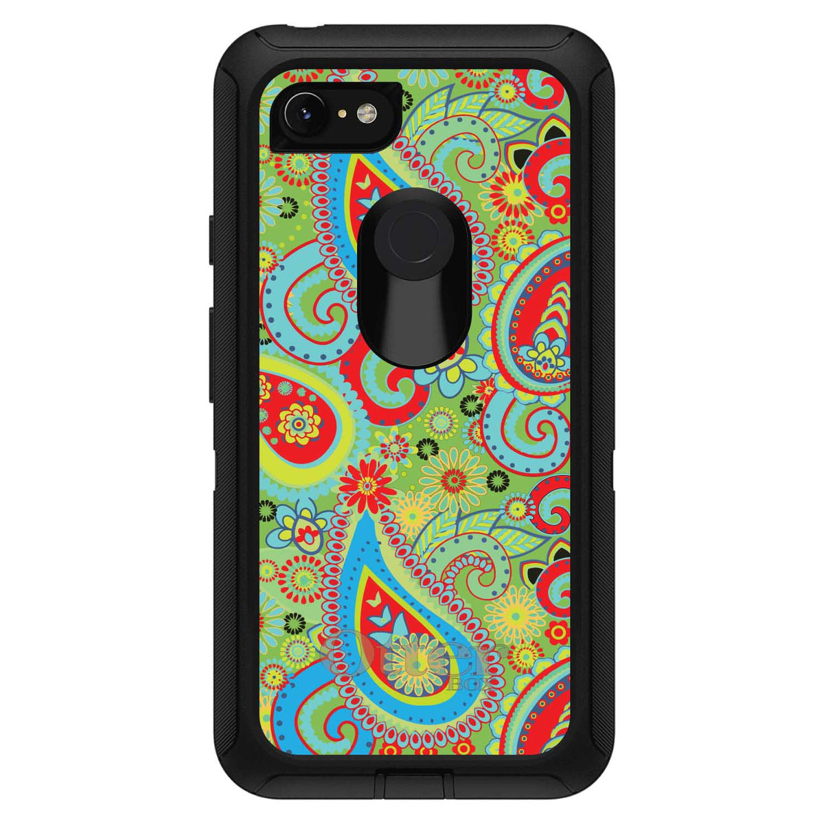 Green Red Blue Paisley OtterBox Defender Case for iPhone & Galaxy, view 18