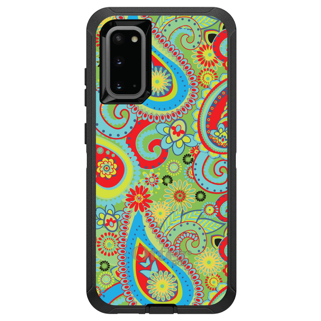 Green Red Blue Paisley OtterBox Defender Case for iPhone & Galaxy, view 8