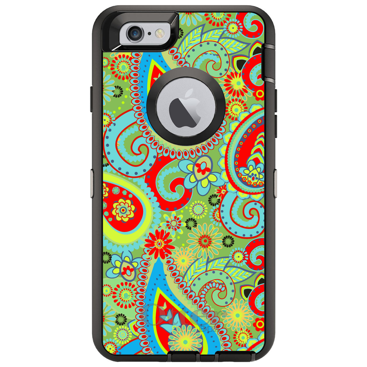 Green Red Blue Paisley OtterBox Defender Case for iPhone & Galaxy, view 4