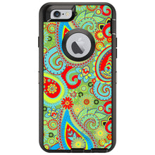 DistinctInk™ OtterBox Defender Series Case for Apple iPhone / Samsung Galaxy / Google Pixel - Green Red Blue Paisley