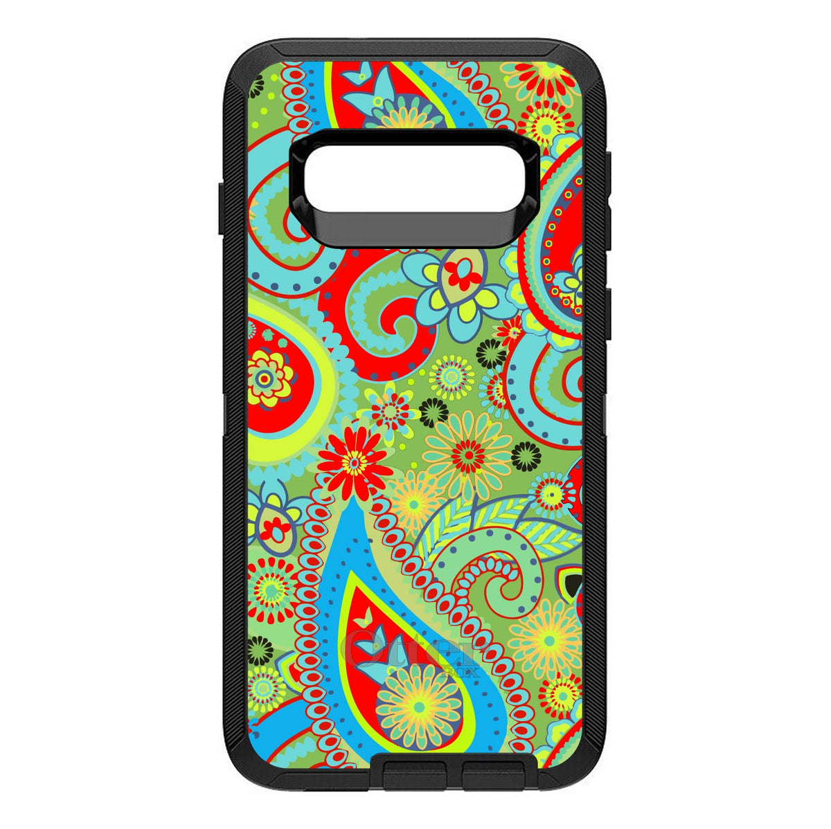 Green Red Blue Paisley OtterBox Defender Case for iPhone & Galaxy, view 9