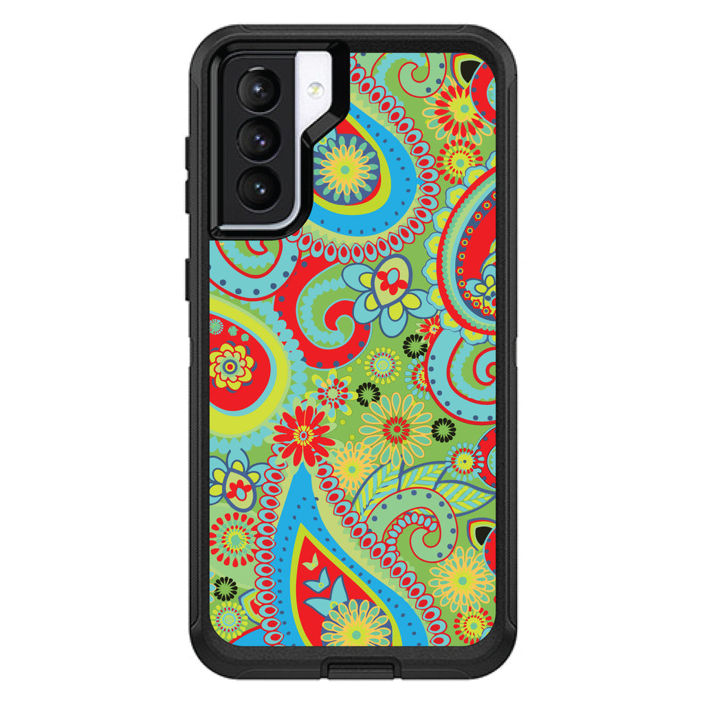 Green Red Blue Paisley OtterBox Defender Case for iPhone & Galaxy, view 6