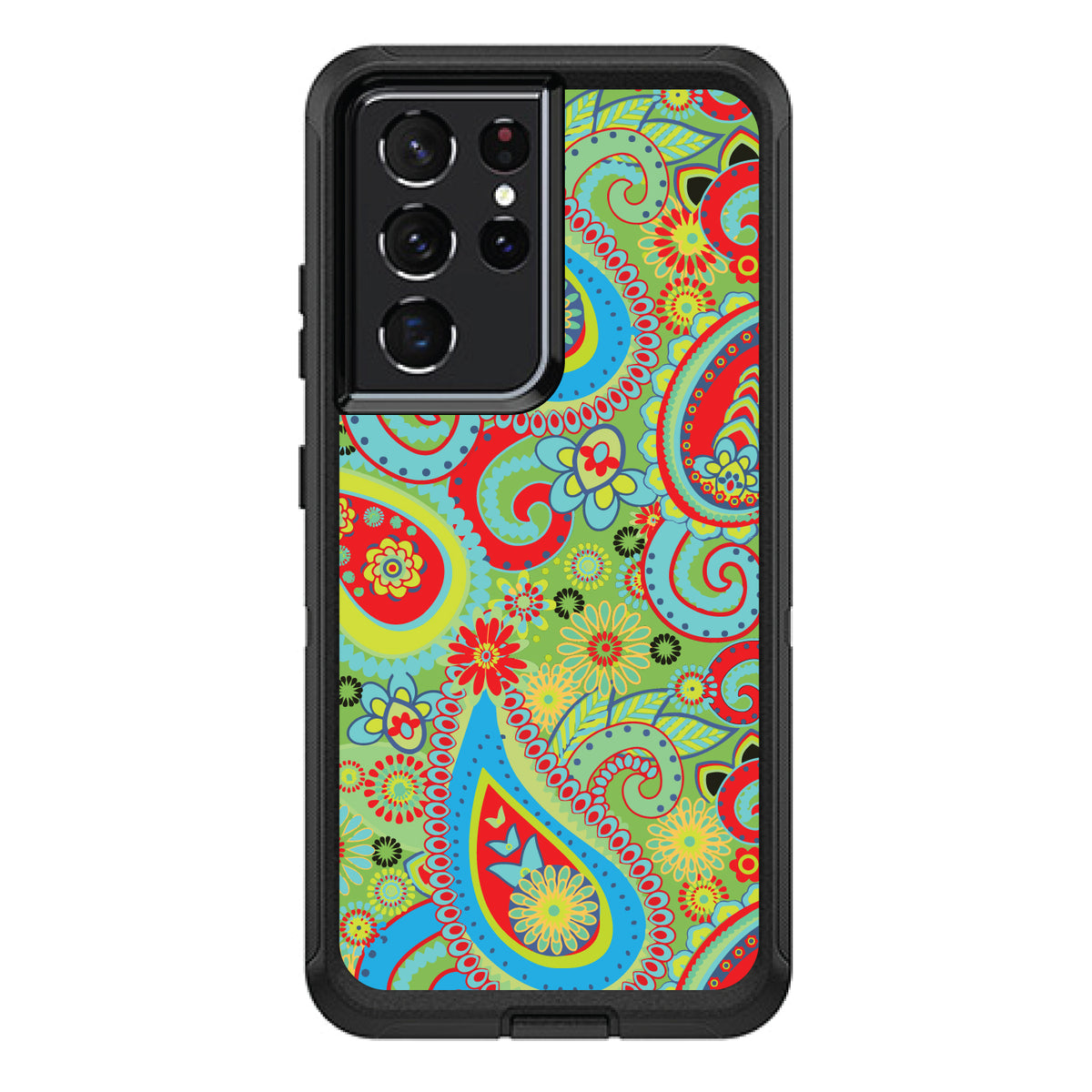 Green Red Blue Paisley OtterBox Defender Case for iPhone & Galaxy, view 7
