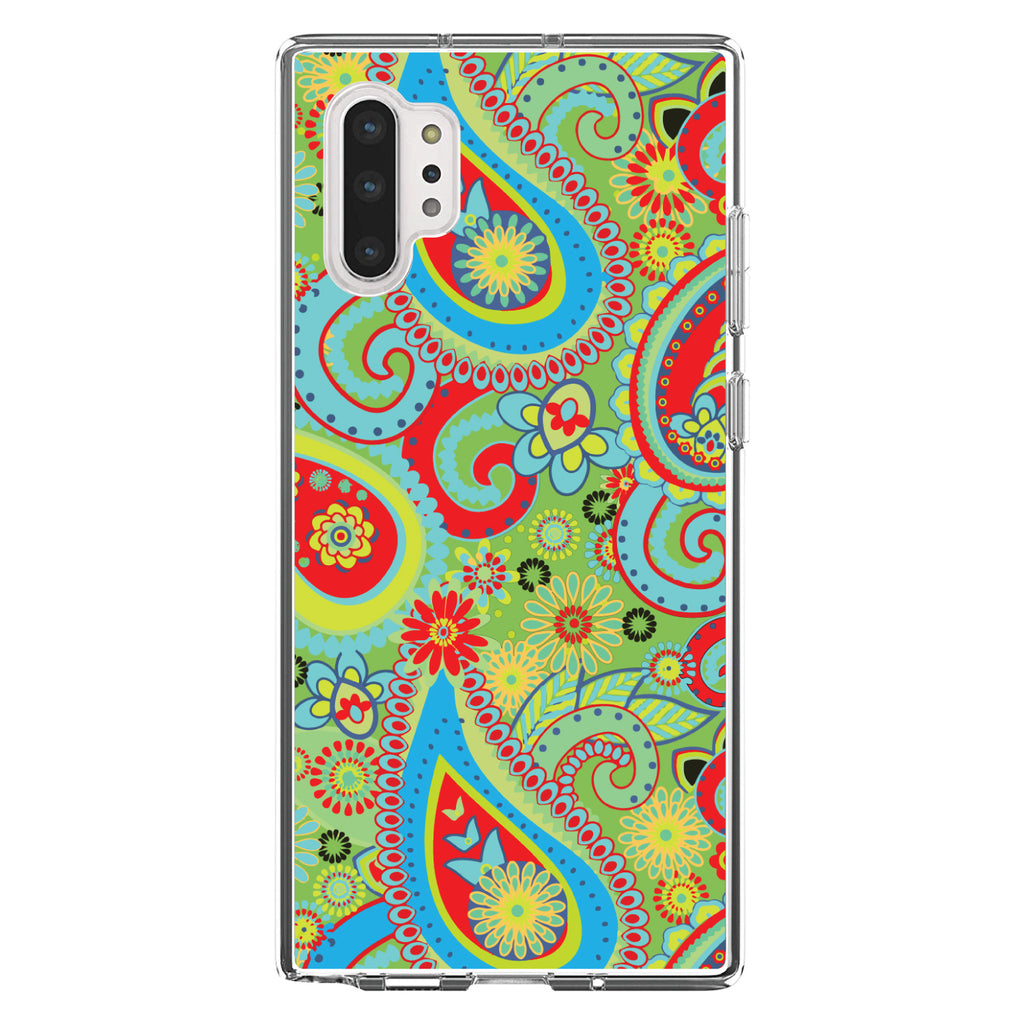 Green Red Blue Paisley Clear Shockproof iPhone Case, view 10