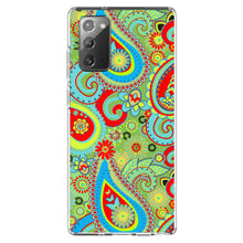 DistinctInk® Clear Shockproof Hybrid Case for Apple iPhone / Samsung Galaxy / Google Pixel - Green Red Blue Paisley