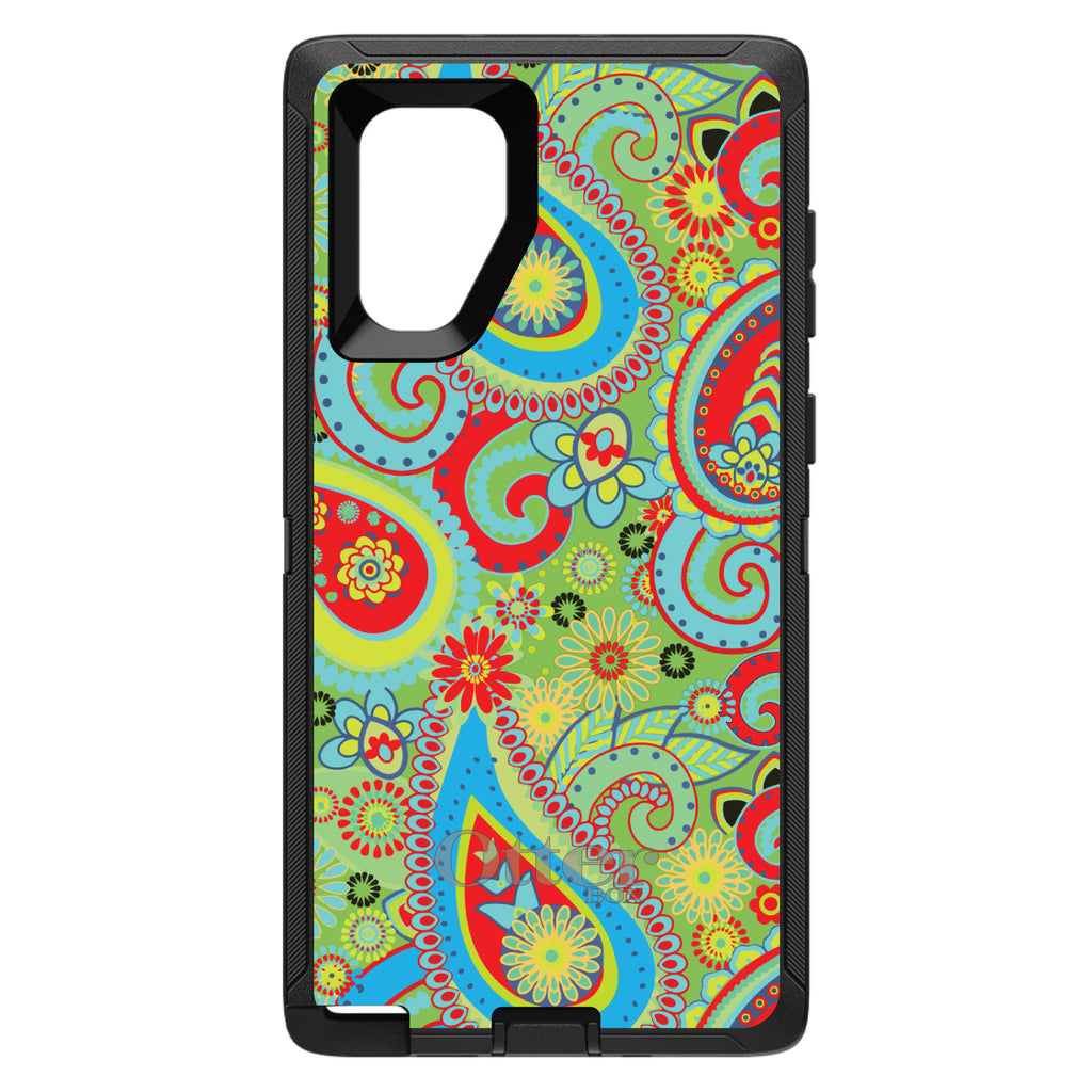 Green Red Blue Paisley OtterBox Defender Case for iPhone & Galaxy, view 15