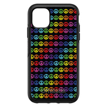 DistinctInk™ OtterBox Symmetry Series Case for Apple iPhone / Samsung Galaxy / Google Pixel - Black Rainbow Peace Signs