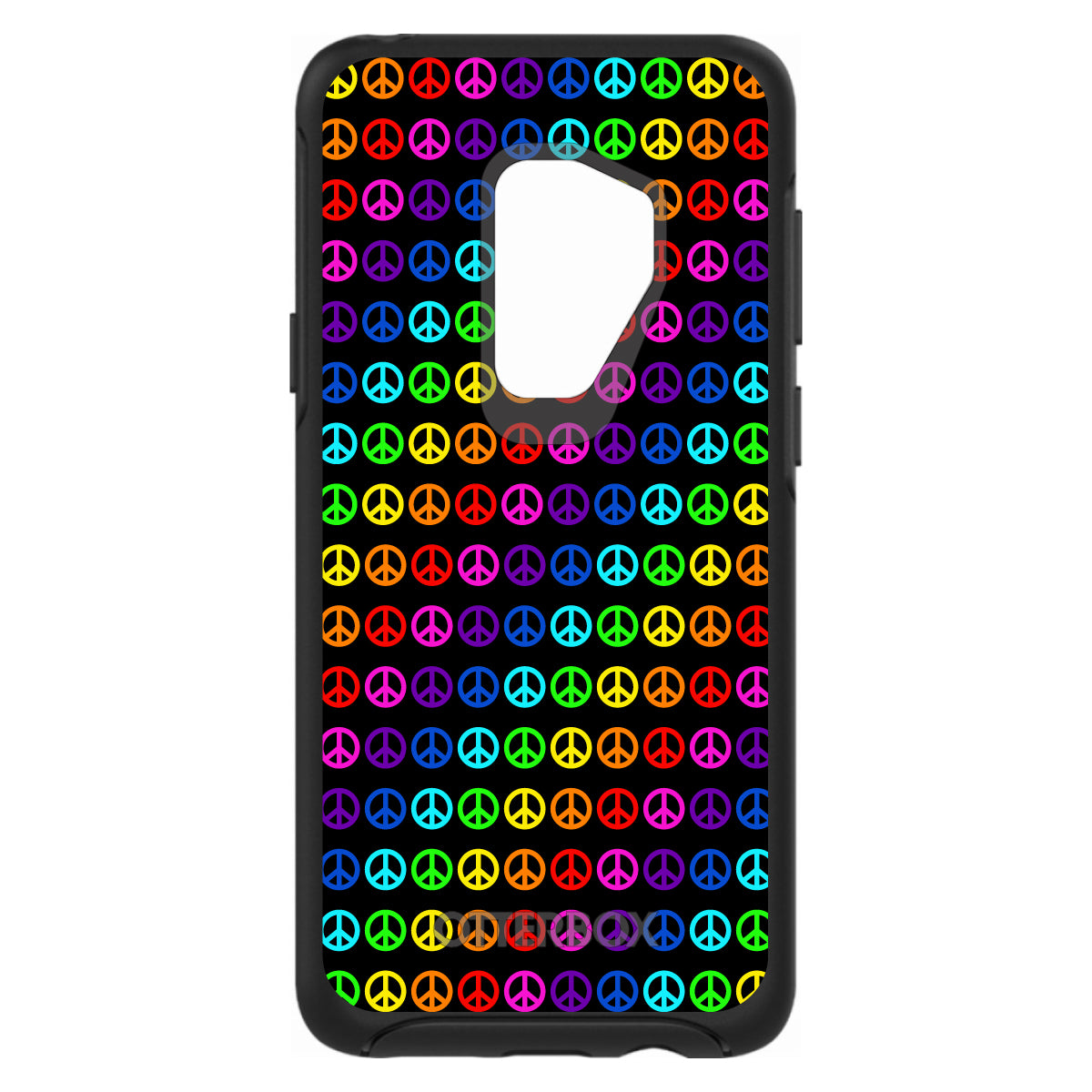 Black Rainbow Peace Signs OtterBox Symmetry Case for iPhone & Galaxy, view 9